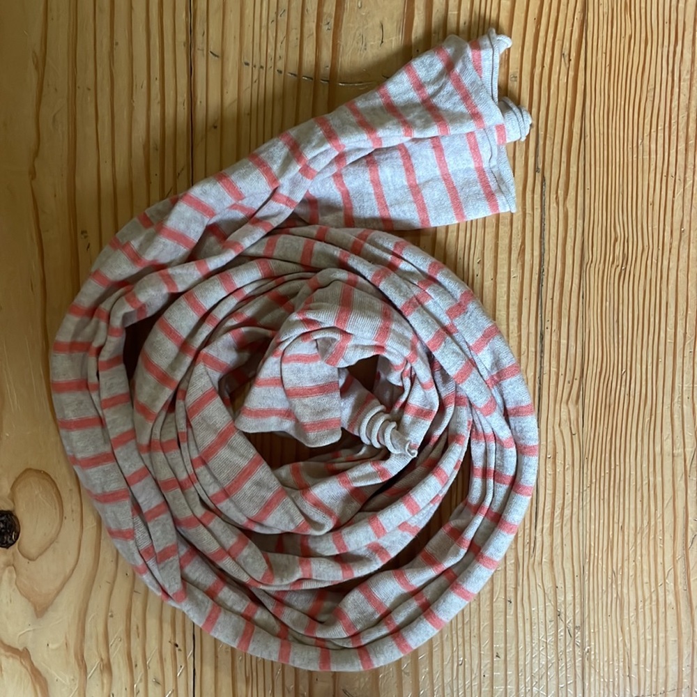 J. Crew peach & cream striped scarf jersey knit scarf pink stripes wrap